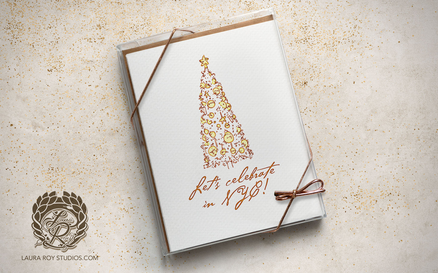 The Starstruck Tree Holiday Card | Personalized Elegant Christmas Tree Card