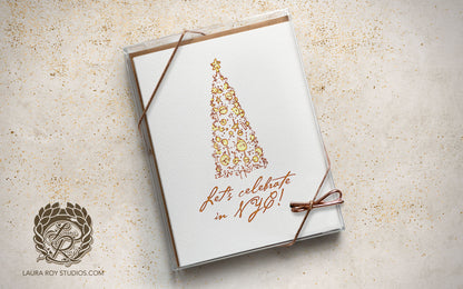 The Starstruck Tree Holiday Card | Personalized Elegant Christmas Tree Card