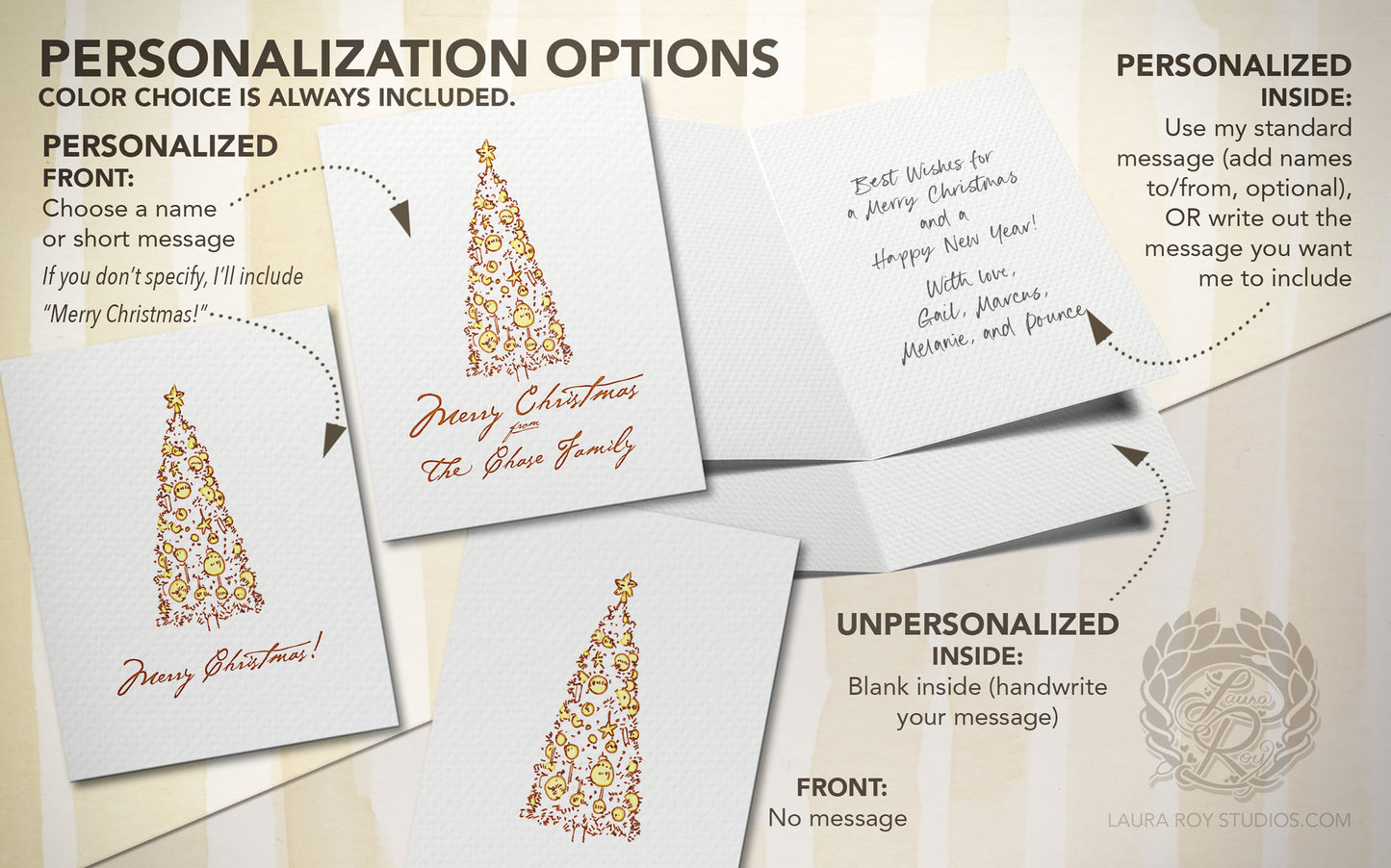 The Starstruck Tree Holiday Card | Personalized Elegant Christmas Tree Card