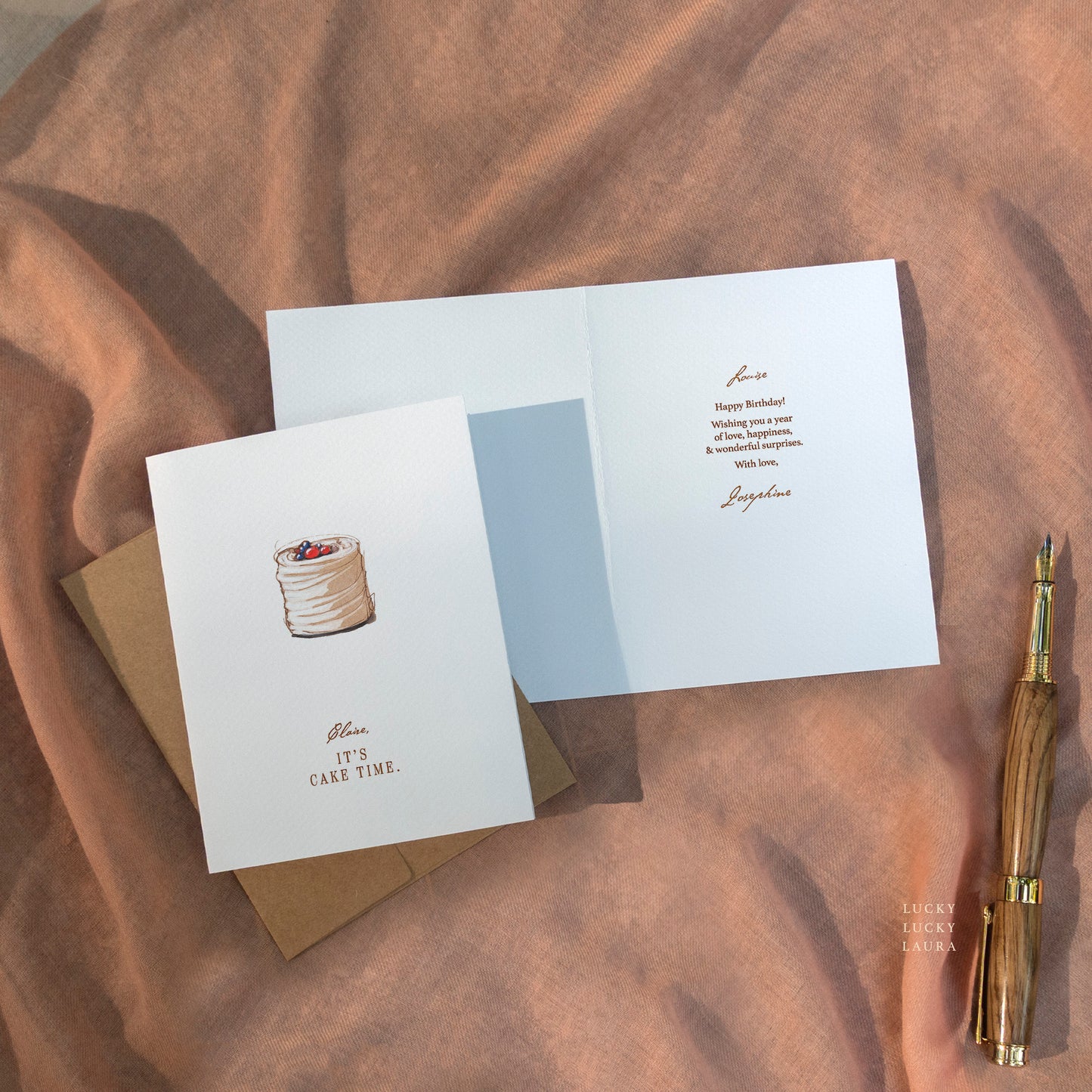 The Chantilly Card | Personalized Birthday Cake Card