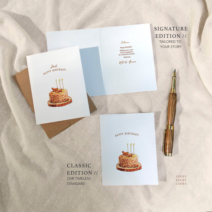 Foxes at the Party Birthday Card | Personalized Fox Cake Card