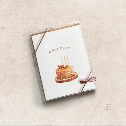 Foxes at the Party Birthday Card | Personalized Fox Cake Card