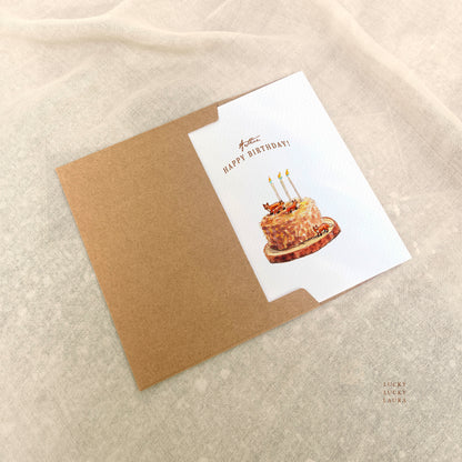 Foxes at the Party Birthday Card | Personalized Fox Cake Card