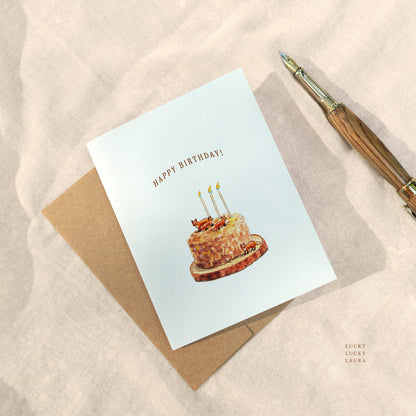 Foxes at the Party Birthday Card | Personalized Fox Cake Card