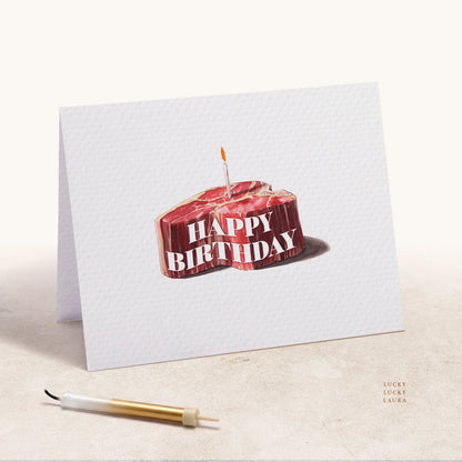 The Rare and Well-Done Card | Personalized Steak Birthday Card