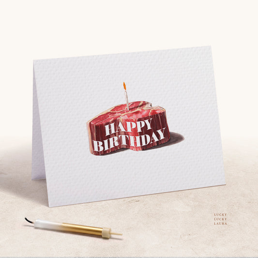 The Rare and Well-Done Card | Personalized Steak Birthday Card