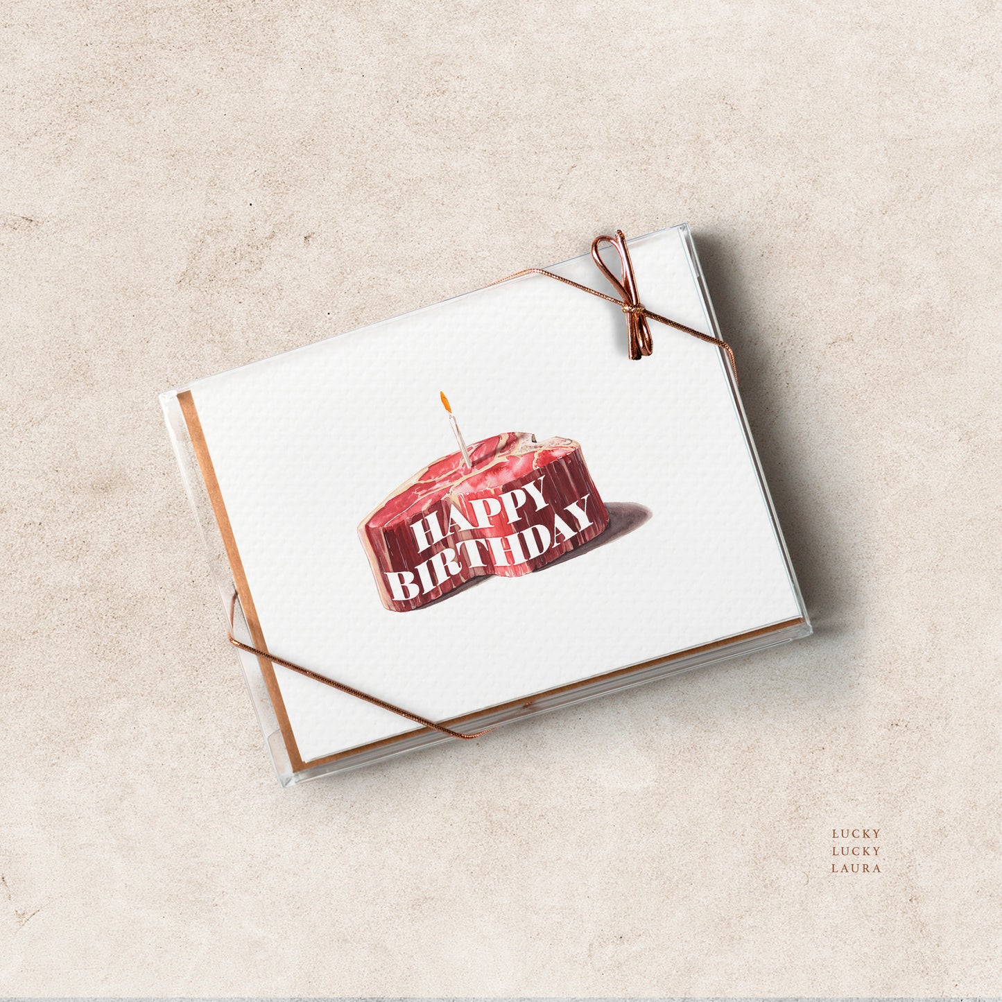 The Rare and Well-Done Card | Personalized Steak Birthday Card