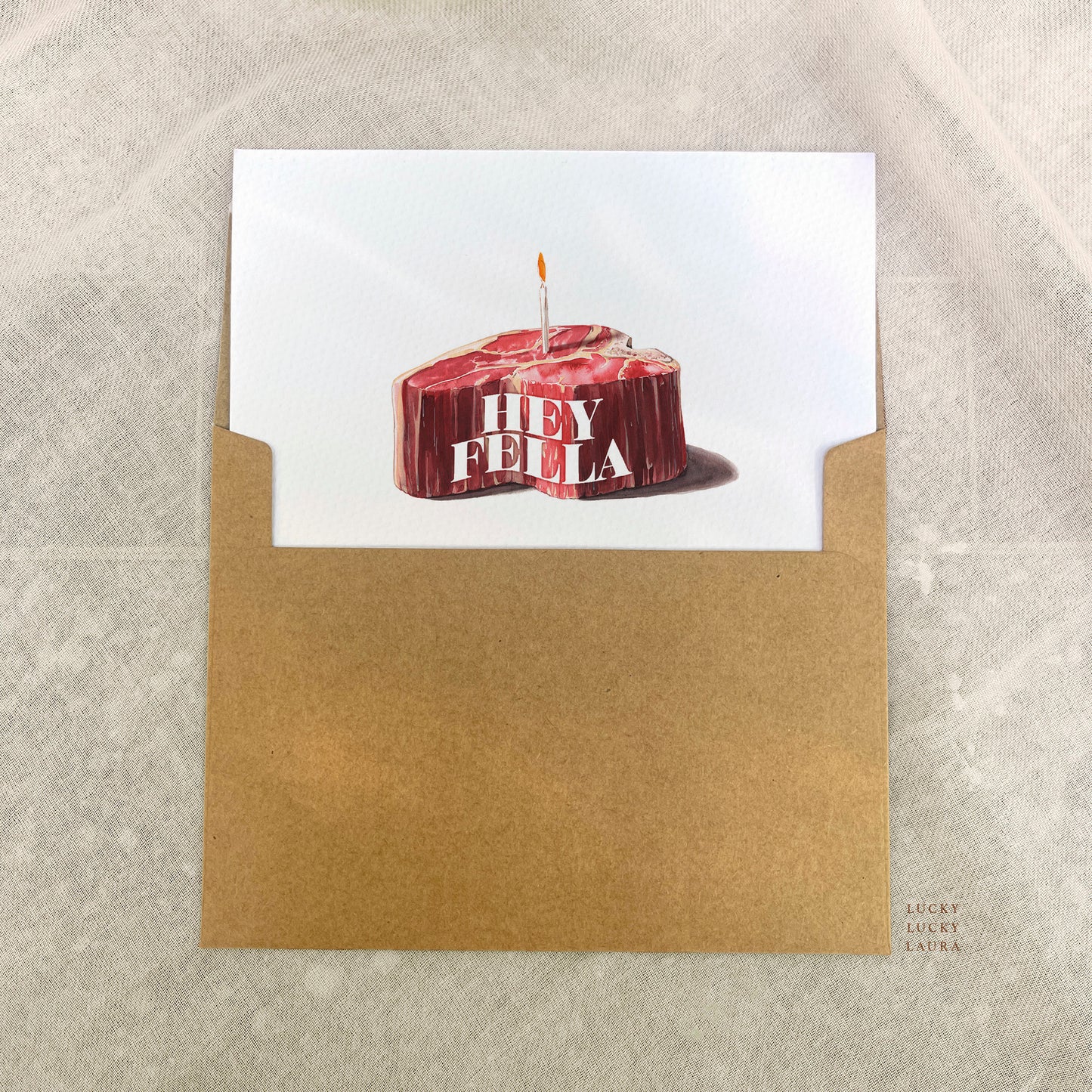 The Rare and Well-Done Card | Personalized Steak Birthday Card