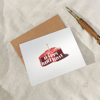 The Rare and Well-Done Card | Personalized Steak Birthday Card