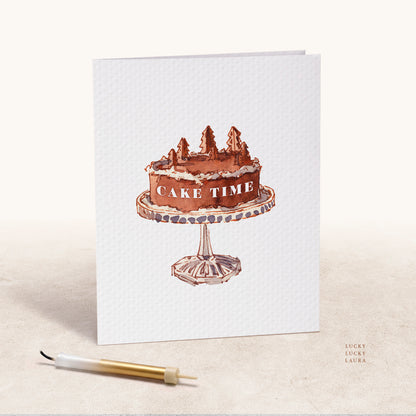 The Snowfall Cake | Personalized Winter Birthday Card