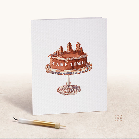 The Snowfall Cake | Personalized Winter Birthday Card