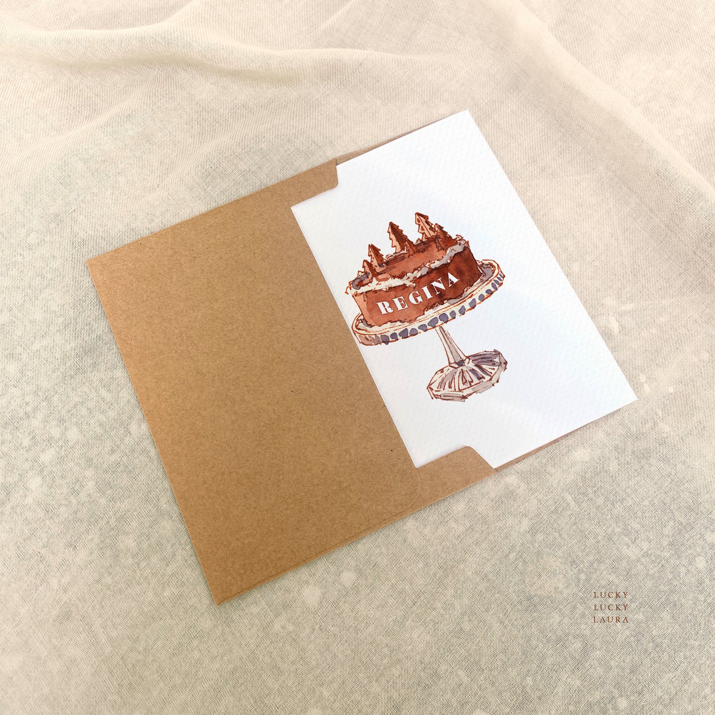 The Snowfall Cake | Personalized Winter Birthday Card