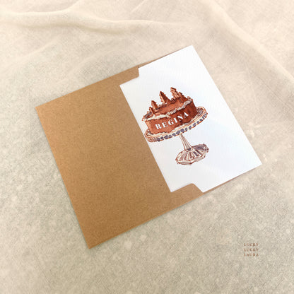 The Snowfall Cake | Personalized Winter Birthday Card