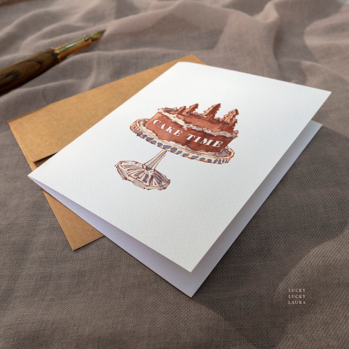 The Snowfall Cake | Personalized Winter Birthday Card
