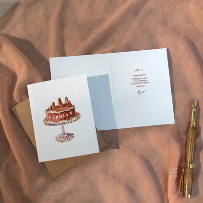 The Snowfall Cake | Personalized Winter Birthday Card