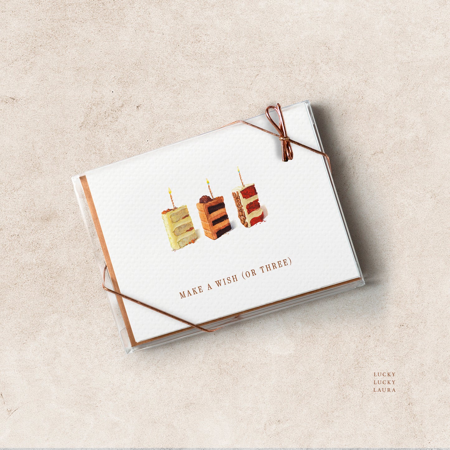 Three Wishes Card | Personalized Cake Birthday Card