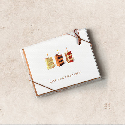 Three Wishes Card | Personalized Cake Birthday Card