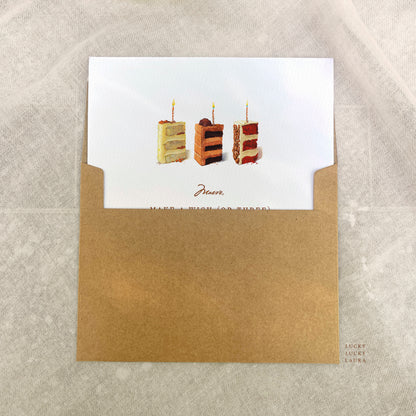 Three Wishes Card | Personalized Cake Birthday Card