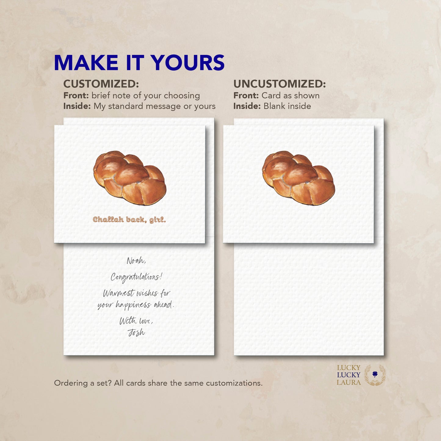 Challah & Celebration Card | Personalized Jewish Greeting Card