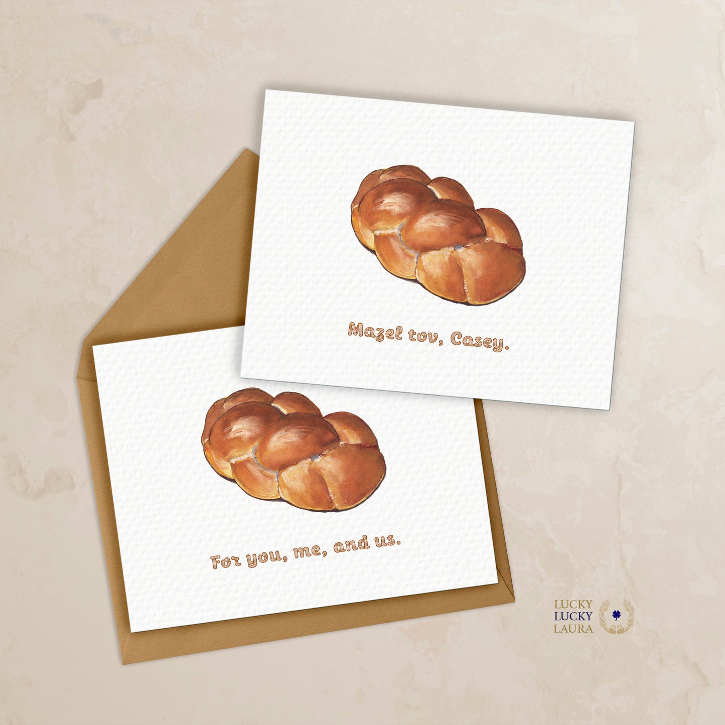 Challah & Celebration Card | Personalized Jewish Greeting Card