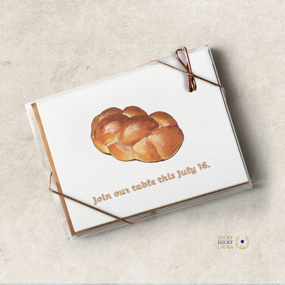 Challah & Celebration Card | Personalized Jewish Greeting Card