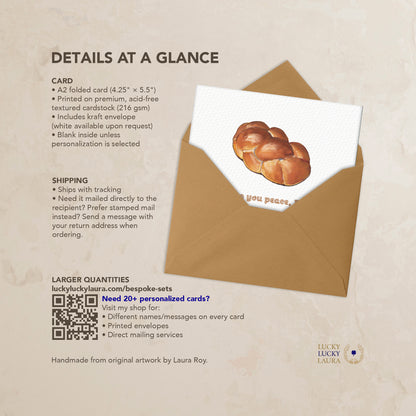 Challah & Celebration Card | Personalized Jewish Greeting Card