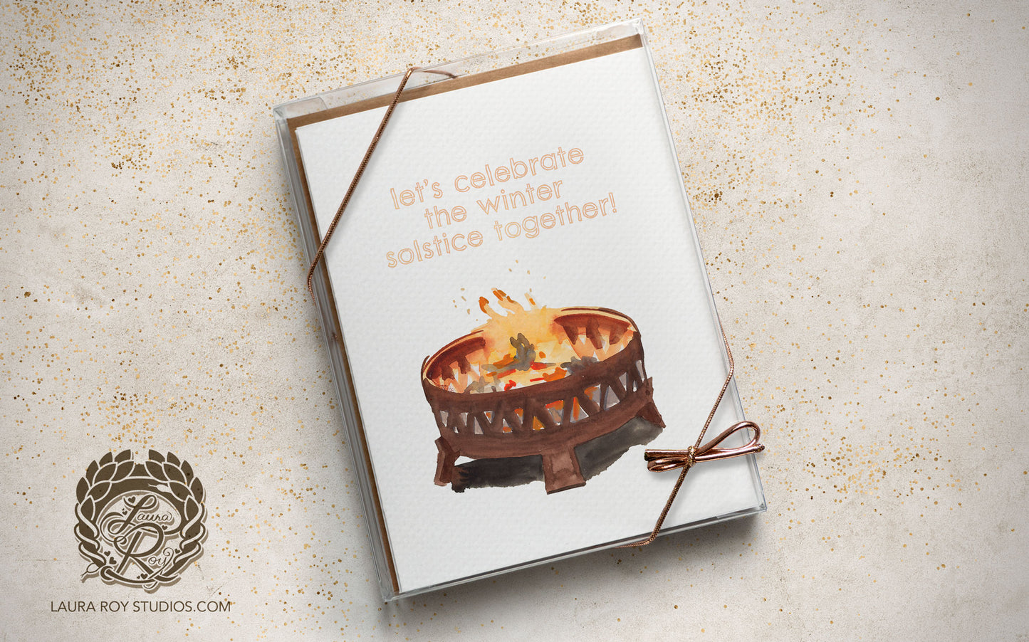 The Yule Log Card | Personalized Firepit Christmas Card