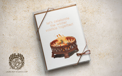 The Yule Log Card | Personalized Firepit Christmas Card
