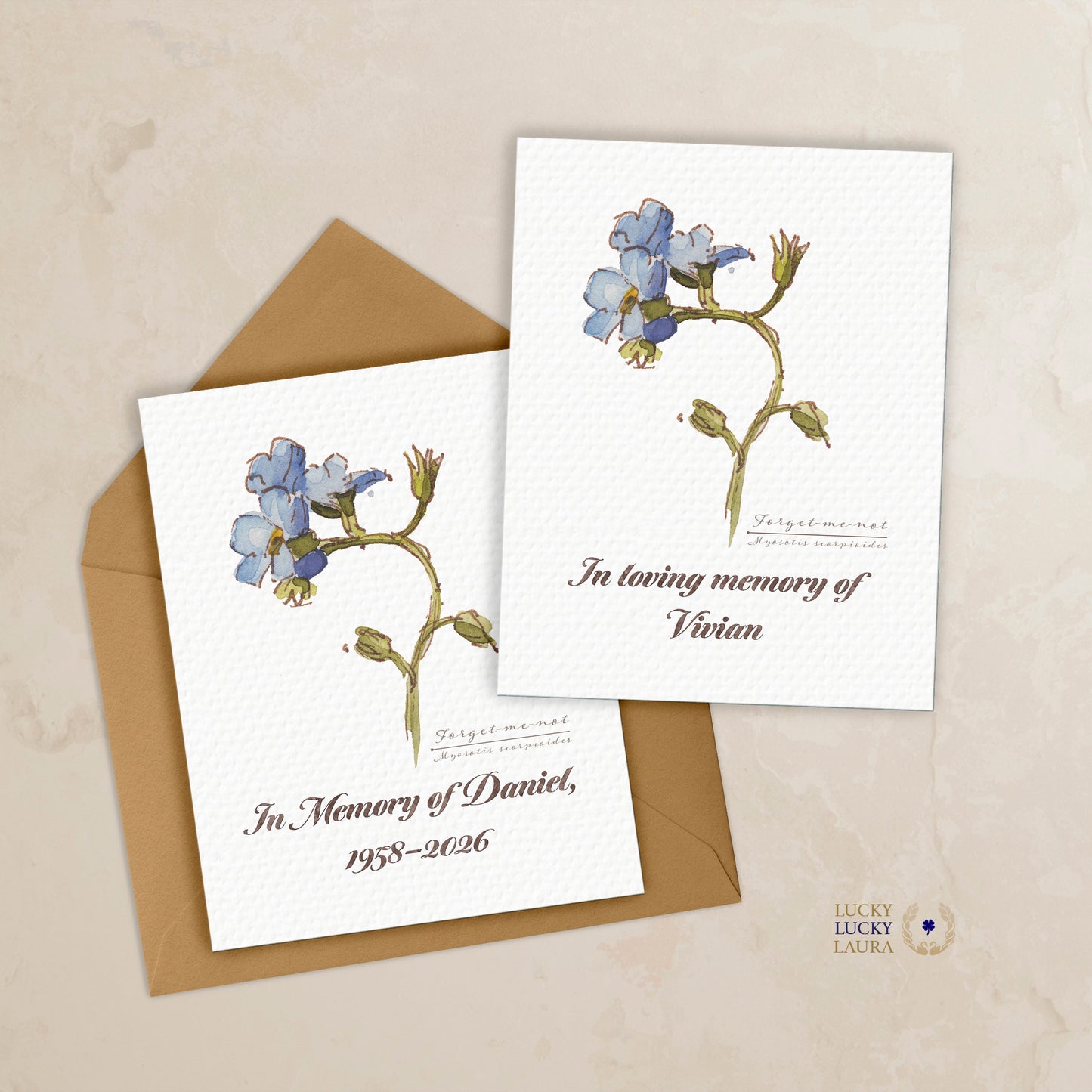 Forget-Me-Not Card | Personalized Memorial and Sympathy Card