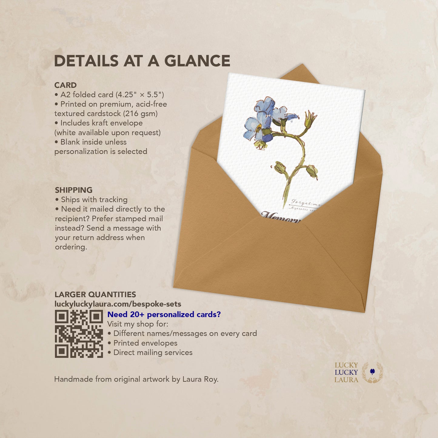 Forget-Me-Not Card | Personalized Memorial and Sympathy Card