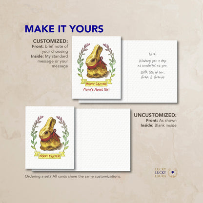 The Gold Bunny Card | Watercolor Easter Greeting Card