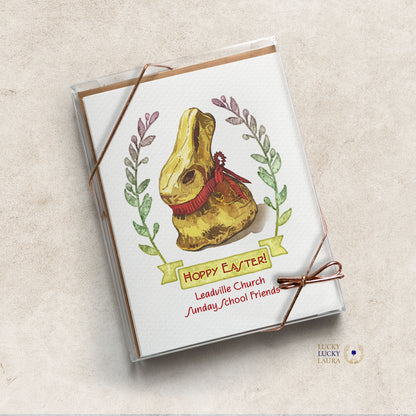 The Gold Bunny Card | Watercolor Easter Greeting Card