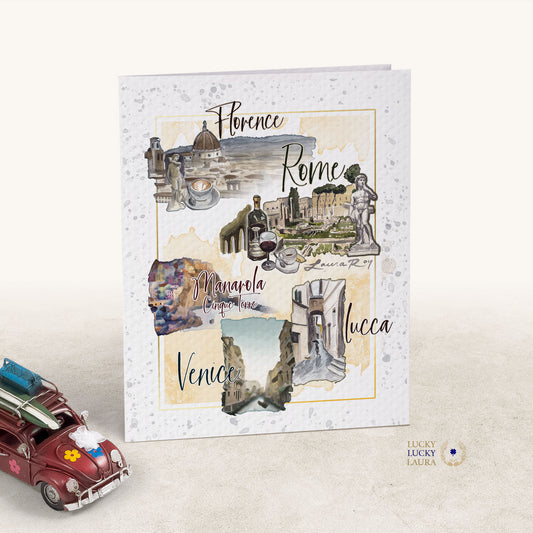 Grand Tour Italy Card | Personalized Travel Greeting Card