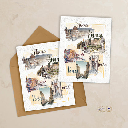 Grand Tour Italy Card | Personalized Travel Greeting Card
