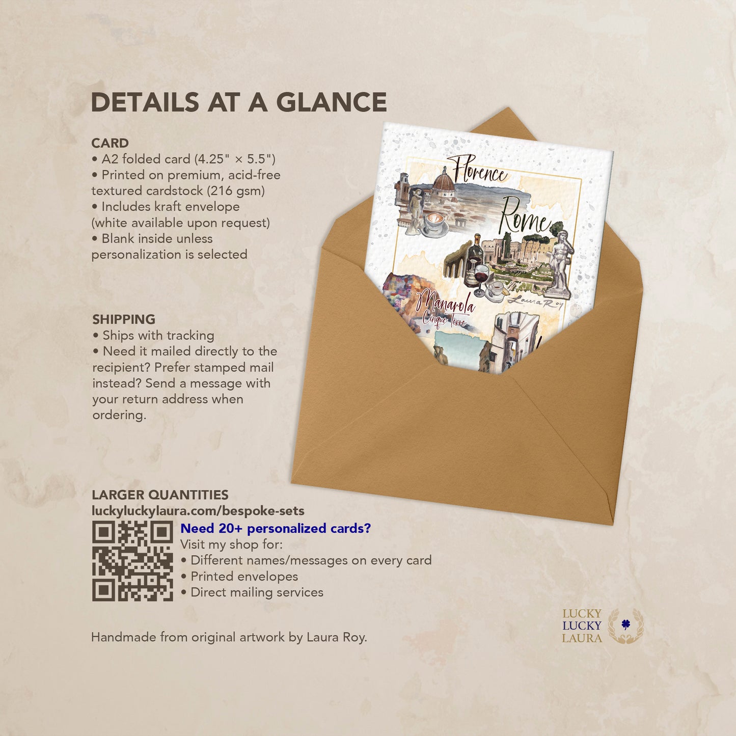 Grand Tour Italy Card | Personalized Travel Greeting Card