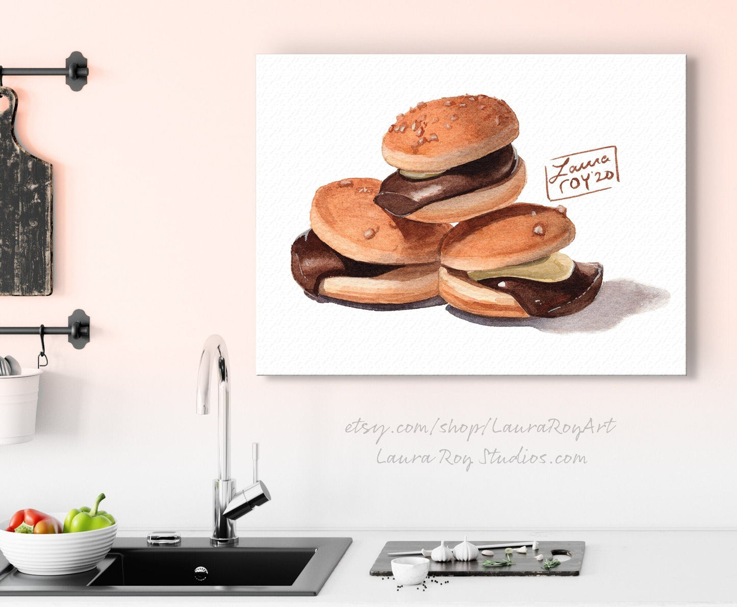 Everyburger Japanese Cookies Watercolor Giclée Print