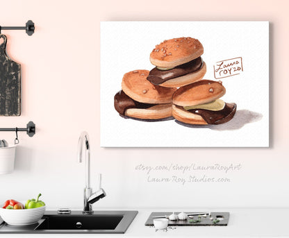 Everyburger Japanese Cookies Watercolor Giclée Print