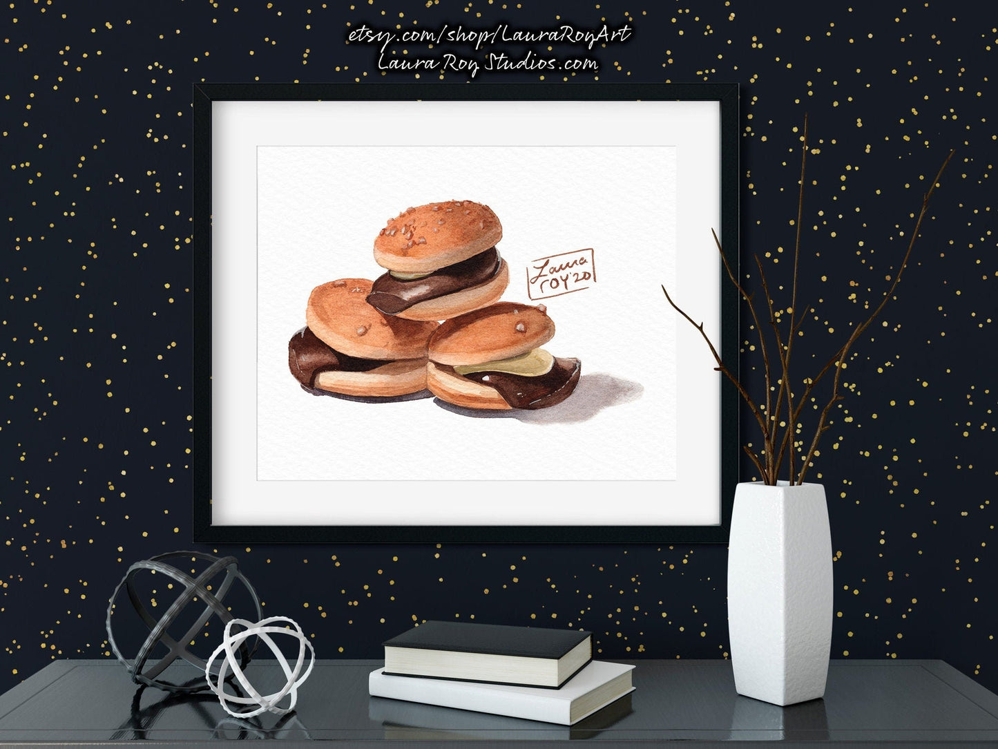 Everyburger Japanese Cookies Watercolor Giclée Print