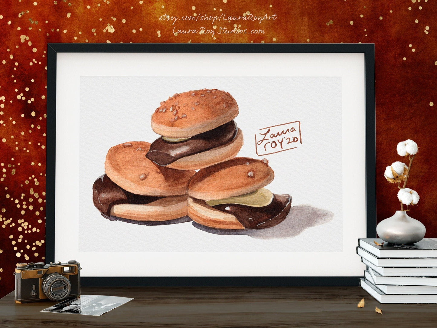 Everyburger Japanese Cookies Watercolor Giclée Print