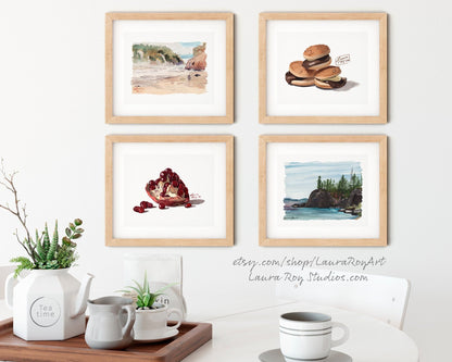 Everyburger Japanese Cookies Watercolor Giclée Print