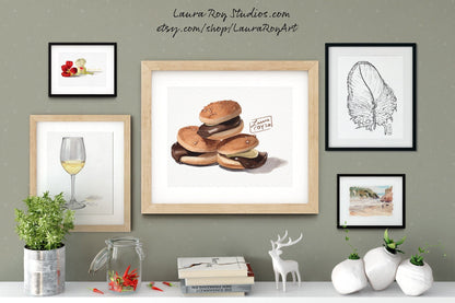 Everyburger Japanese Cookies Watercolor Giclée Print