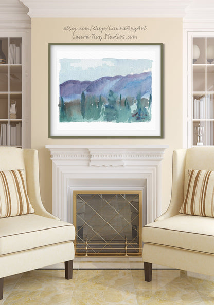 Banff Fog Watercolor | Giclée Print
