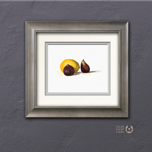 Lemon with Two Figs | Giclée Print