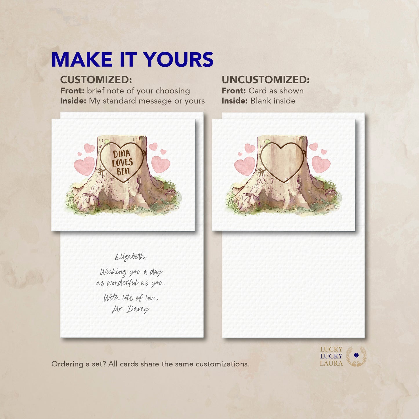 Heartwood Card | Personalized Carved Heart Valentine Card