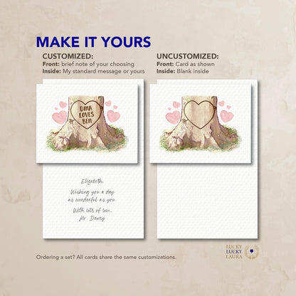 Heartwood Card | Personalized Carved Heart Valentine Card