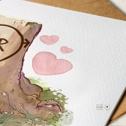 Heartwood Card | Personalized Carved Heart Valentine Card