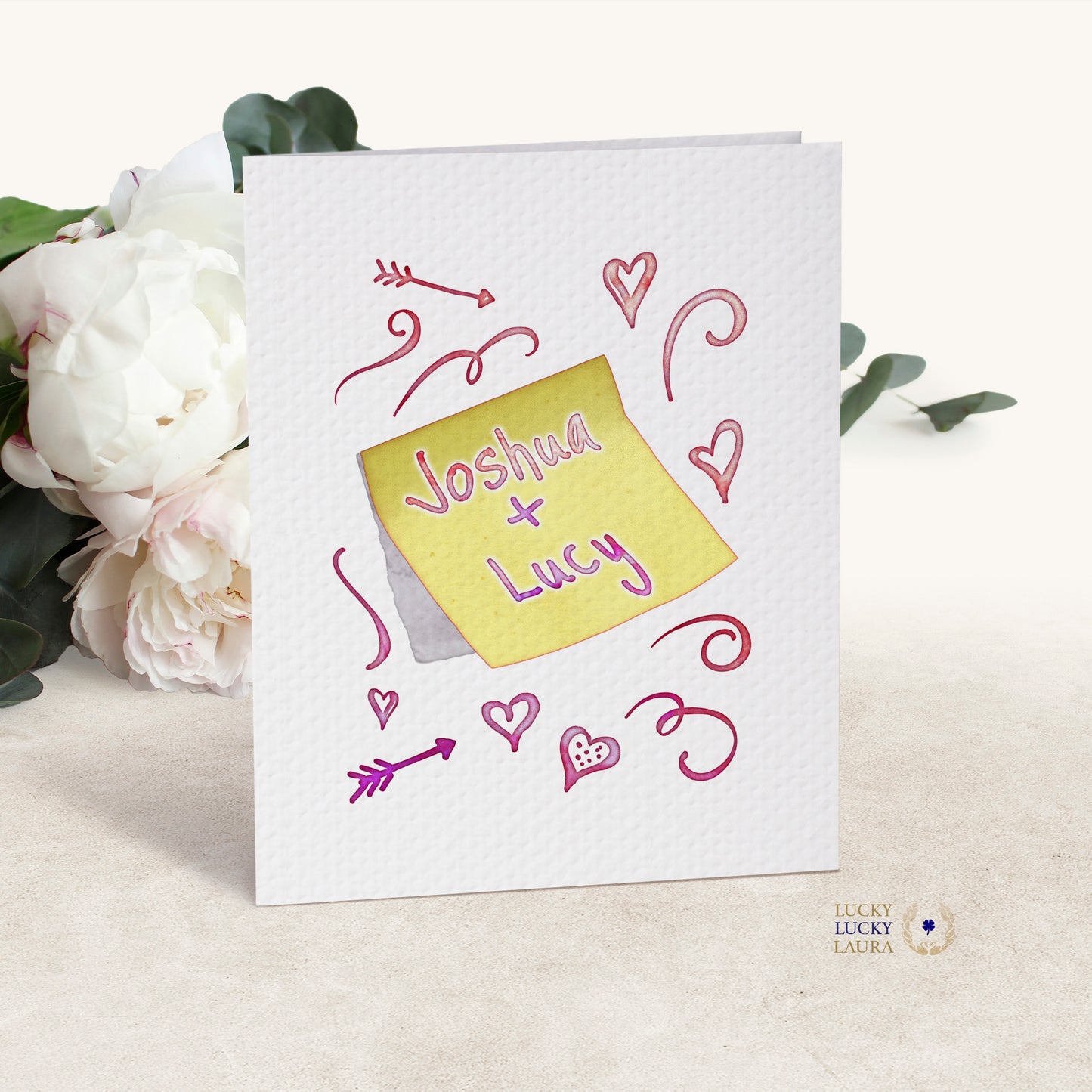 Notes Passed in Class Valentine Card | Personalized Sticky Note Card