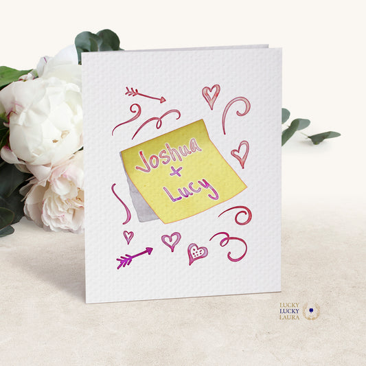 Notes Passed in Class Valentine Card | Personalized Sticky Note Card