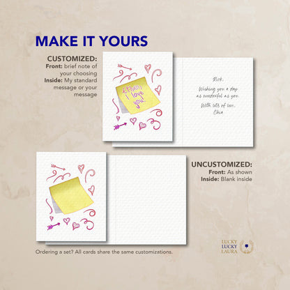 Notes Passed in Class Valentine Card | Personalized Sticky Note Card