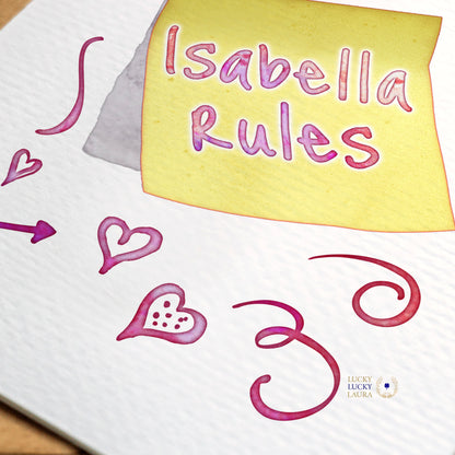 Notes Passed in Class Valentine Card | Personalized Sticky Note Card